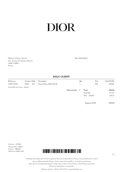 facture dior 2020|Dior financial report 2020.